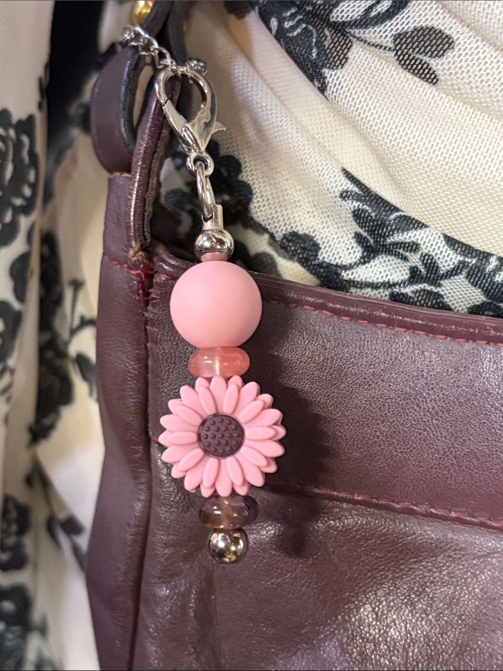 Handmade Watermelon Tourmaline/Amethyst Purse Charm Romantic Bag Jewelry